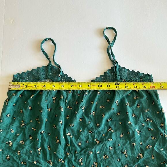 American Eagle Womens Floral Print Spaghetti Strap Lace Trim Cami Tank Top Small - Picture 8 of 9